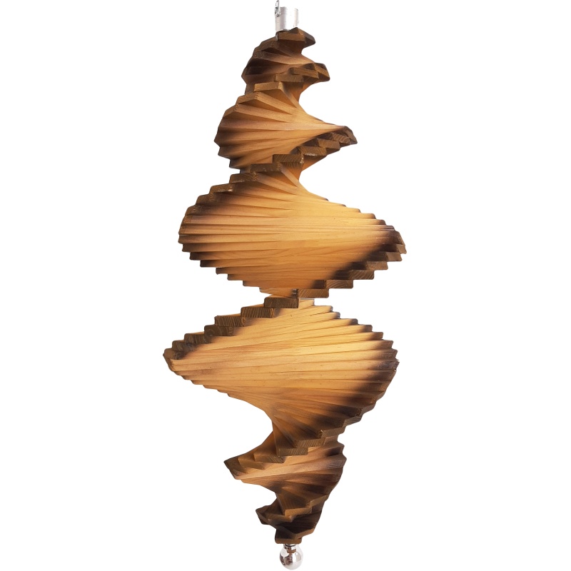 Drvena spirala za vjetar, žuta 80 cm