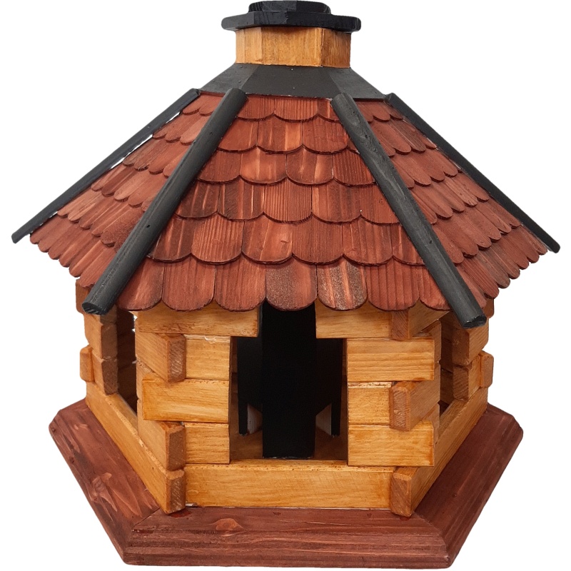 Drvena hranilica za ptice, s posudom za hranu 40 x 45 x 35 cm