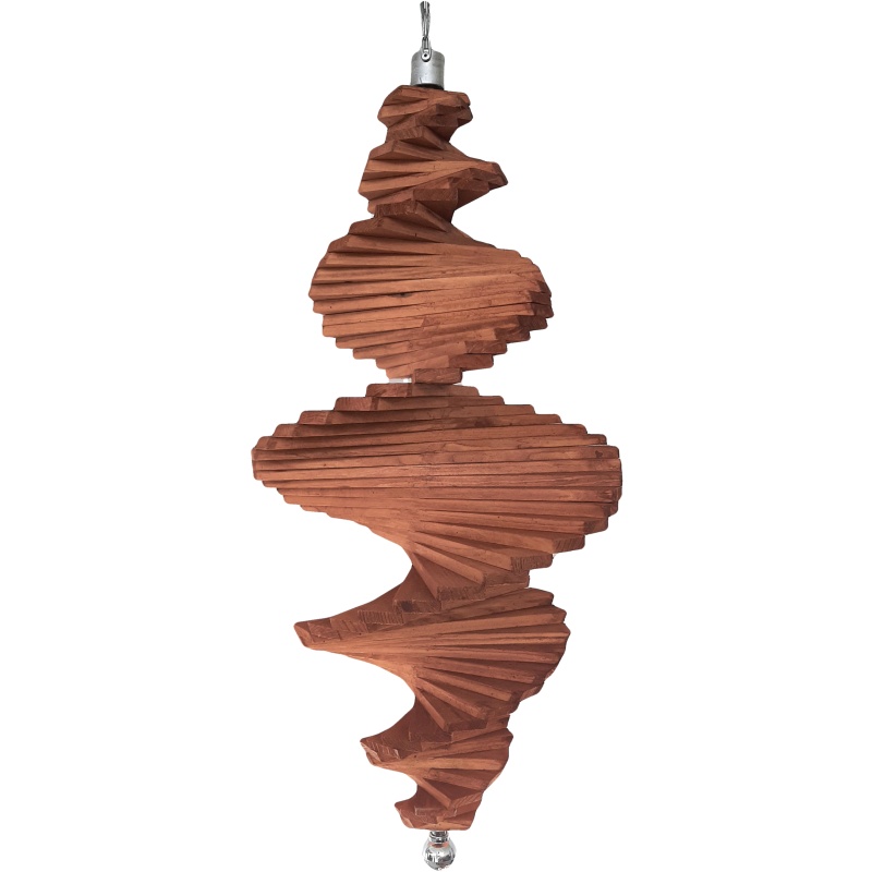 Drvena spirala za vjetar, prirodna, 60 cm
