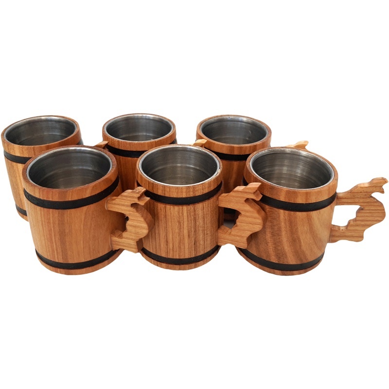 Drvene šalice male - set od 6 komada