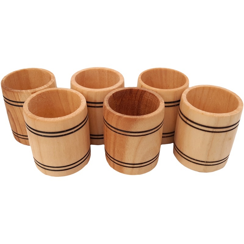 Drvene šalice male - set od 6 komada