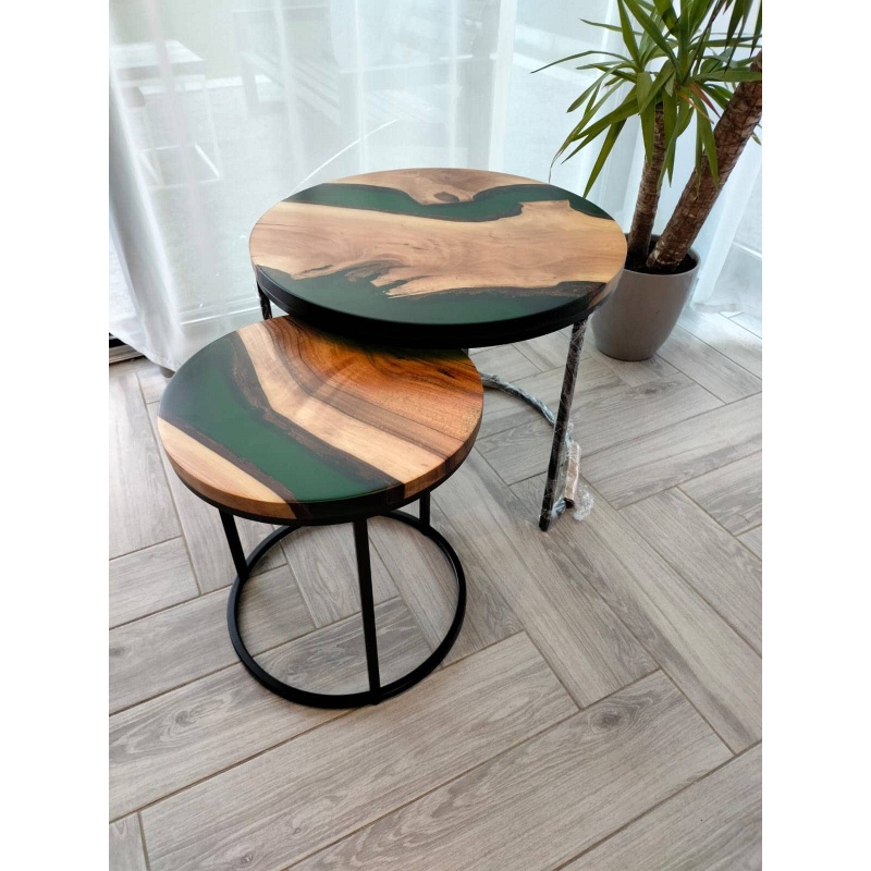 Drveni stolić za kavu (set od 2)