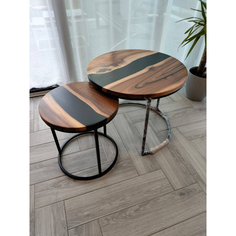 Drveni stolić za kavu (set od 2)