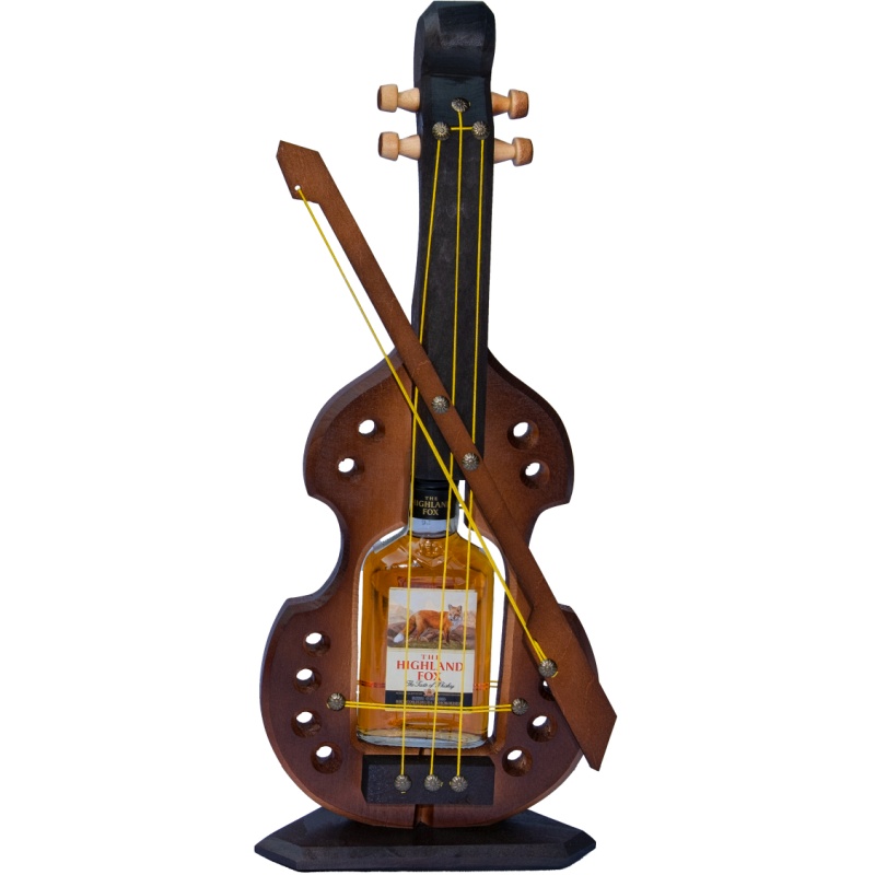 Mali stalak za alkohol u drvenoj violini 42x17 cm