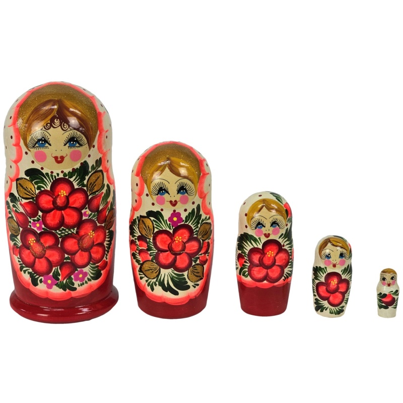 Originalna ruska matrjoška 18 cm, set od 5 komada