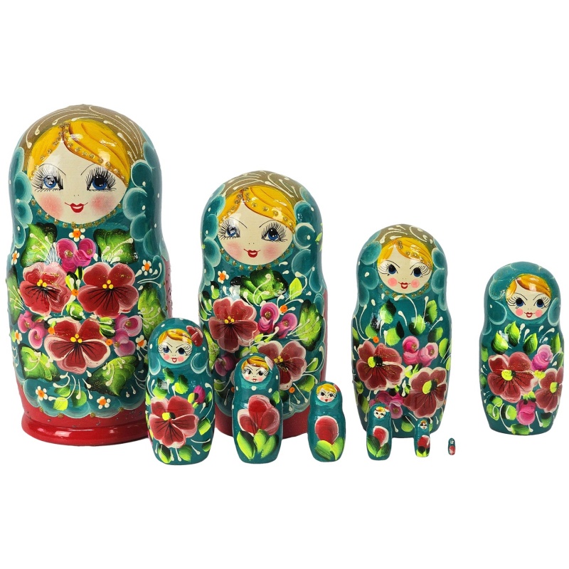 Originalna ruska matrjoška 26 cm, set od 10 komada