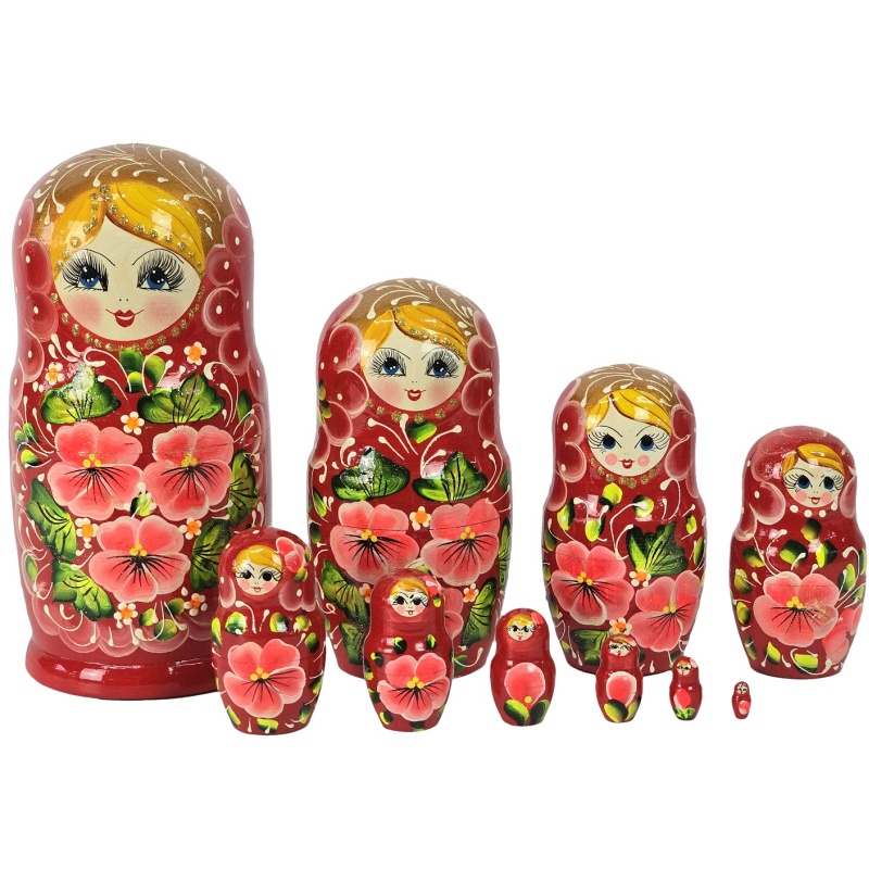 Originalna ruska matrjoška 26 cm, set od 10 komada