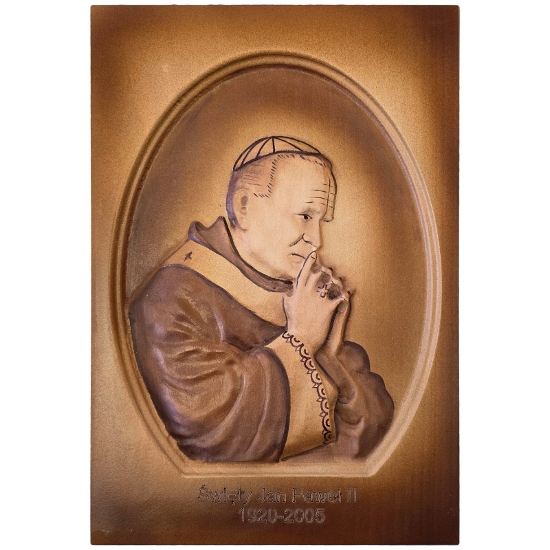 Rezbarena slika sv. Ivana Pavla II.
