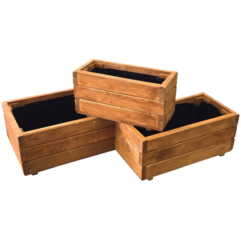 Set drvenih cvjetnih posuda (3 kom)