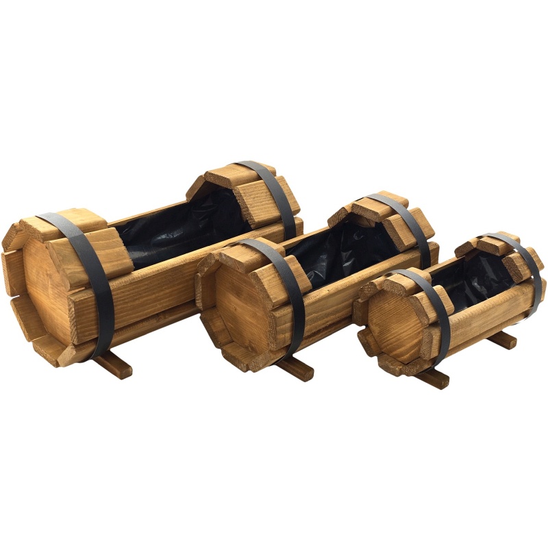 Set drvenih cvjetnih posuda (3 kom)