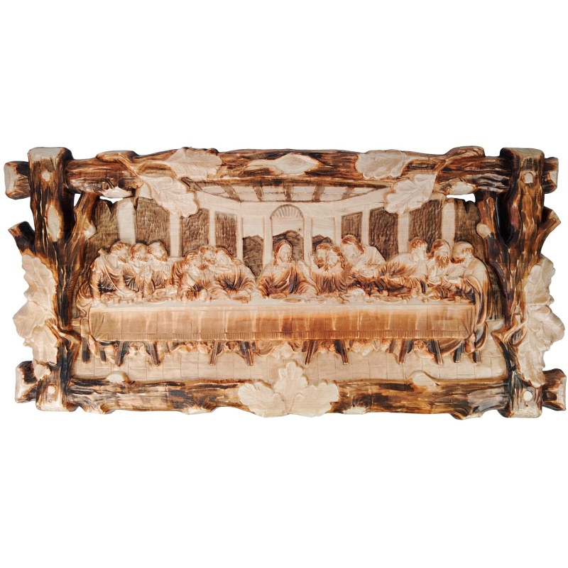 Drvena slika "Posljednja večera" 120 x 58 cm