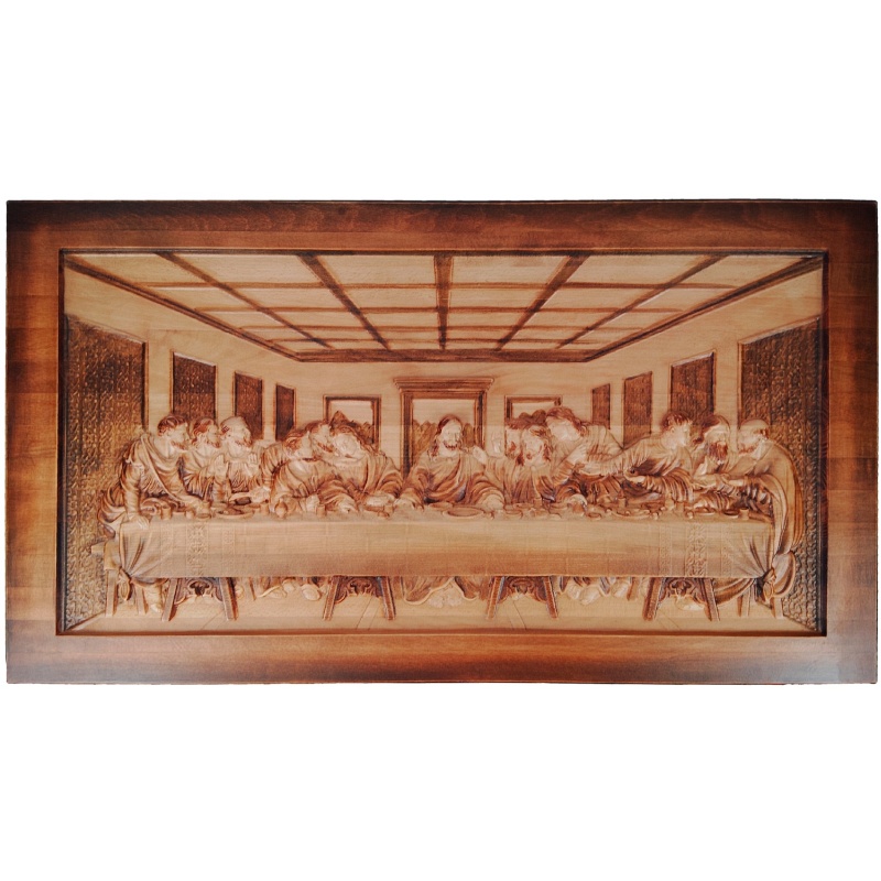 Drvena slika "Posljednja večera" 120 x 66 cm