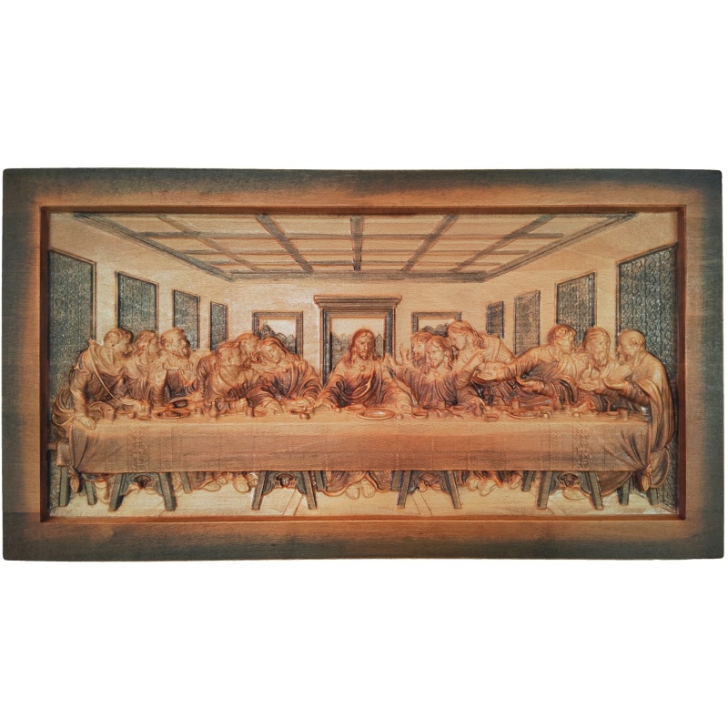 Drvena slika Posljednja večera, 72 x 39 cm
