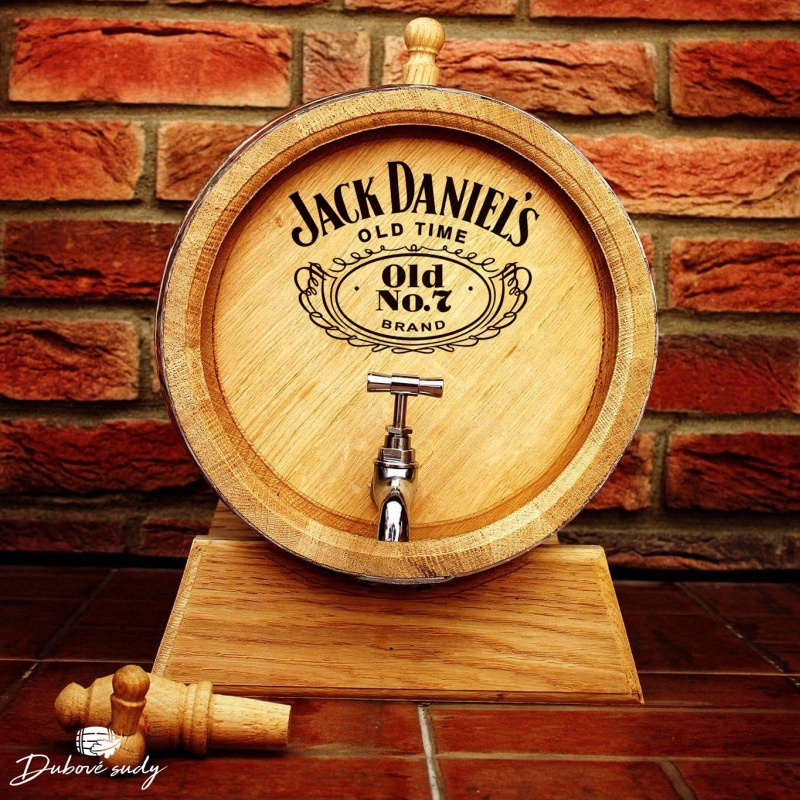 Ručno izrađena drvena hrastova bačva za Jack Daniels s točionikom i postoljem
