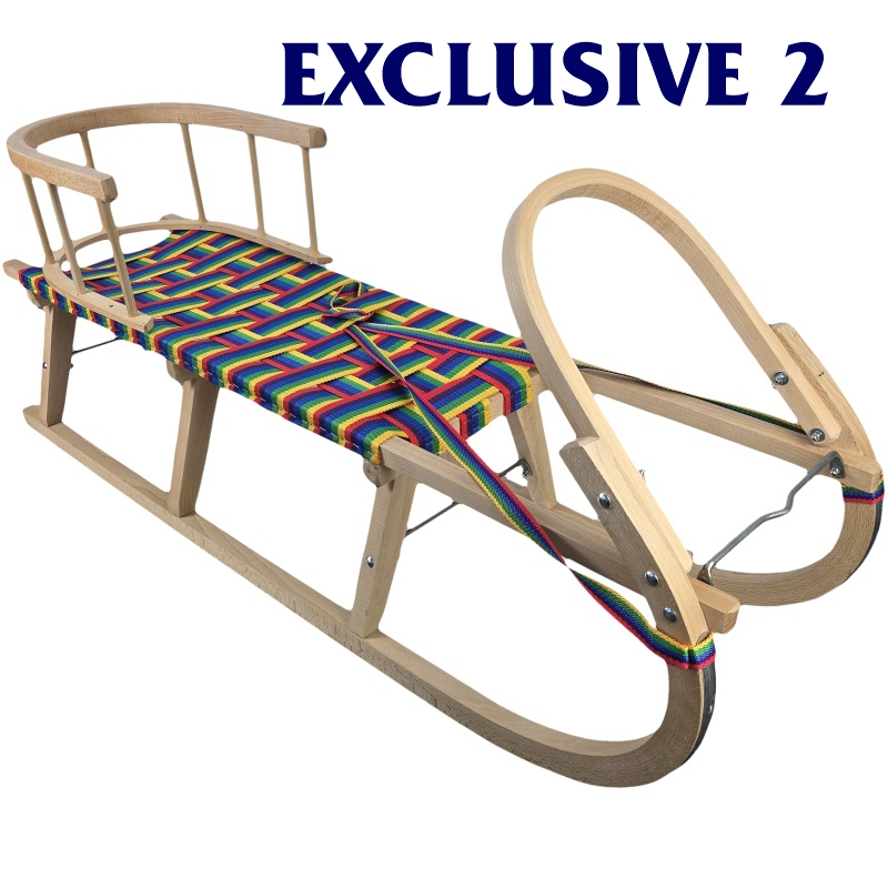 Drvene sanjke s naslonom Exclusive 2