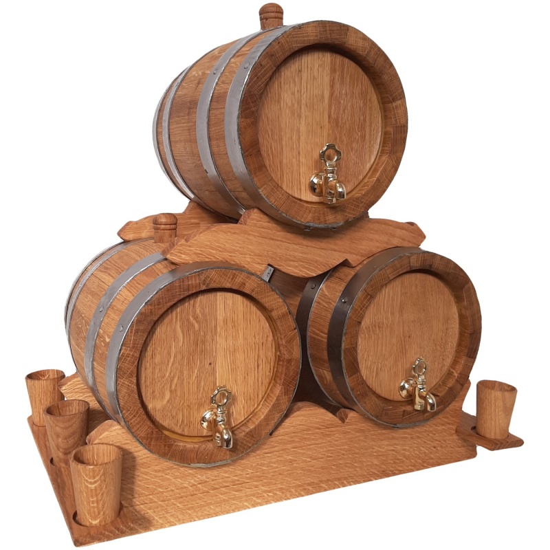 Set hrastovih bačvi od 2 l - 3 komada