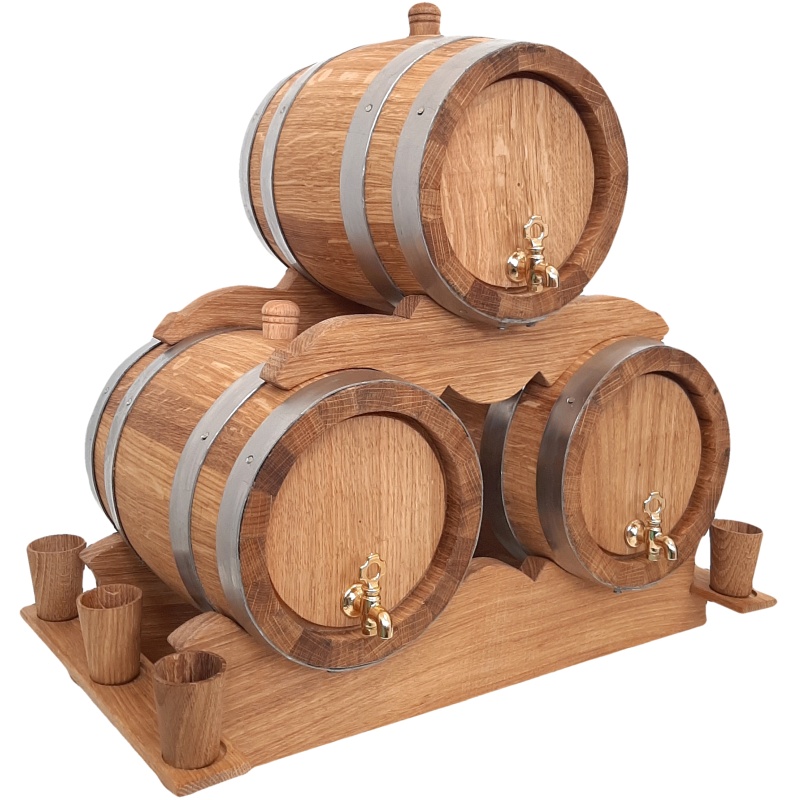 Set hrastovih bačvi od 3 l - 3 komada