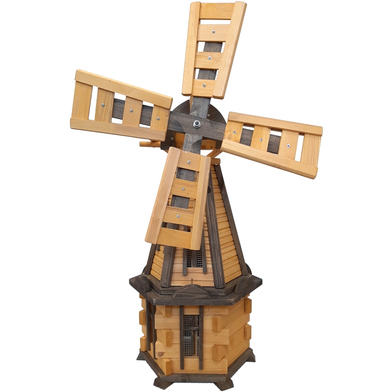Drvena vrtna vjetrenjača, rotirajuća, ukrasna 140 cm