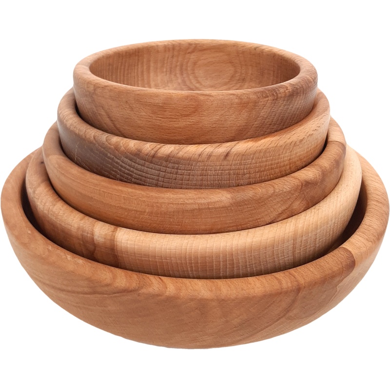 Set zdjela od bukve, 5 komada