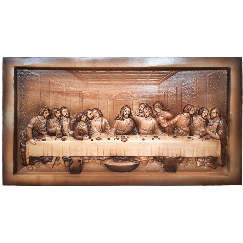 Drvena slika Posljednja večera, 100 x 53,5 cm